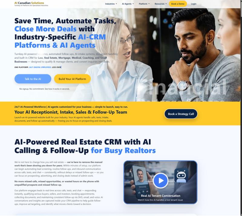 UX/UI design cover &mdash; AI Canadian Solutions platform