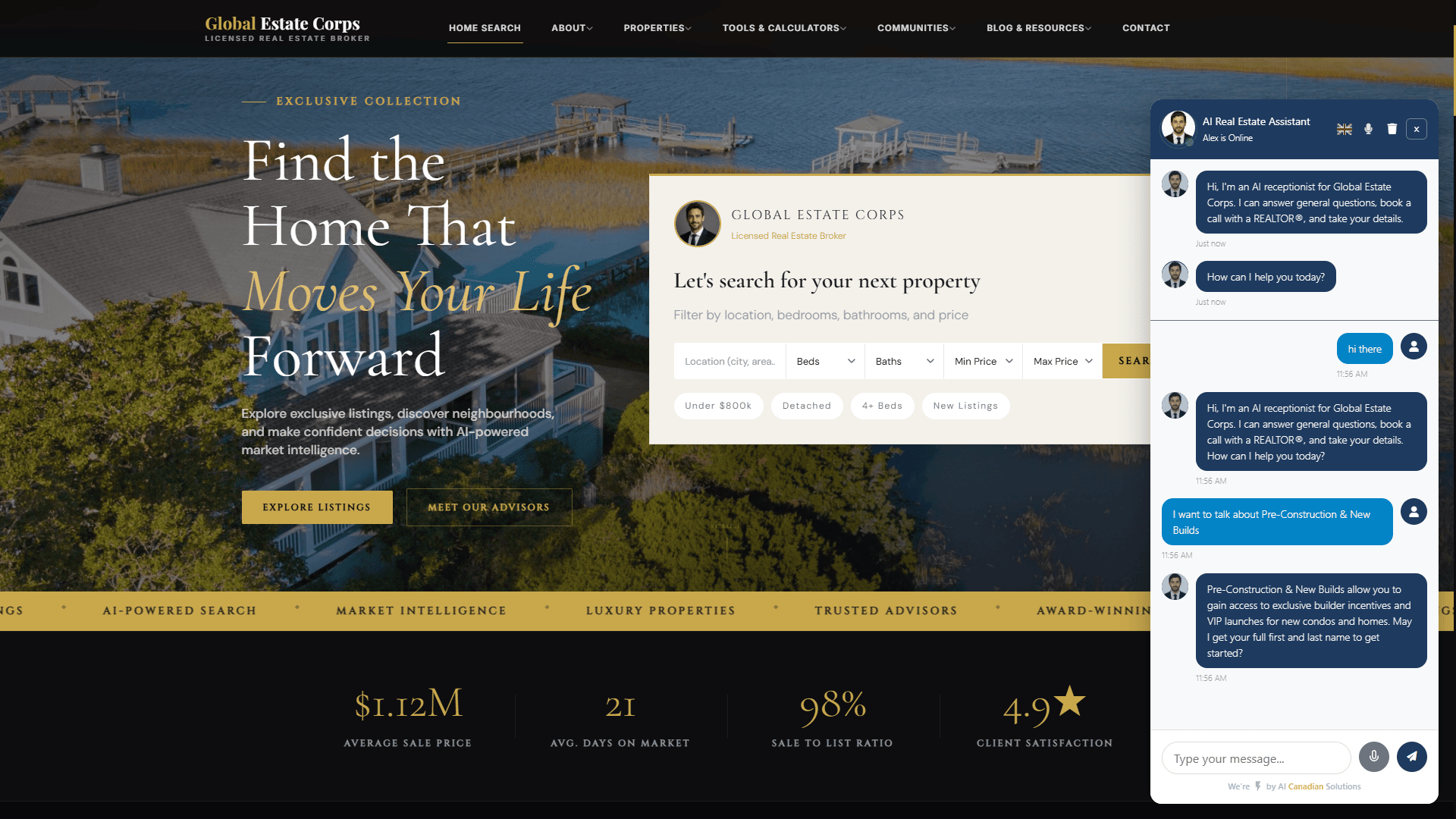 Real Estate tenant website