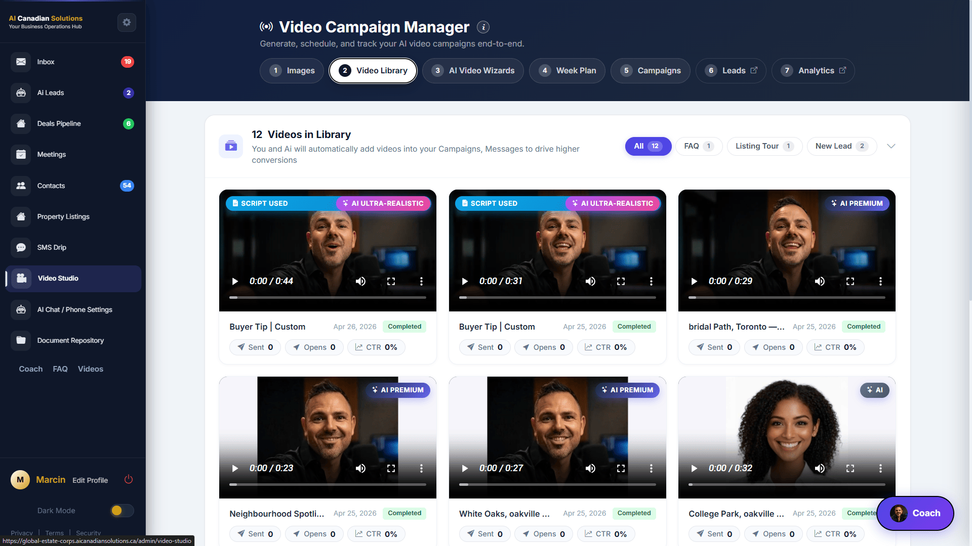 AI video library