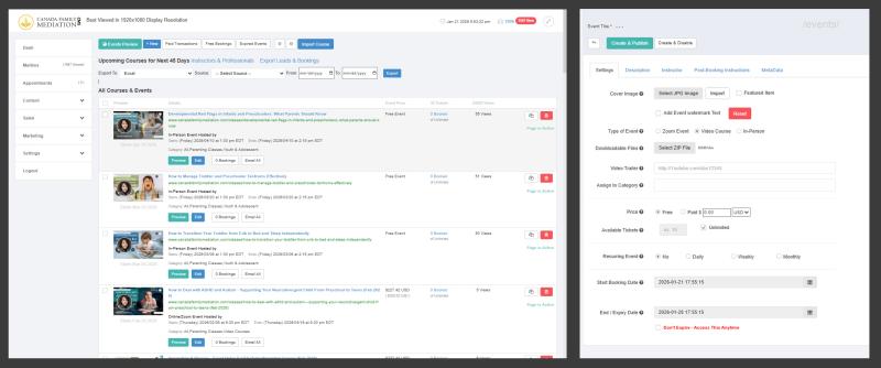 Admin CMS for course management